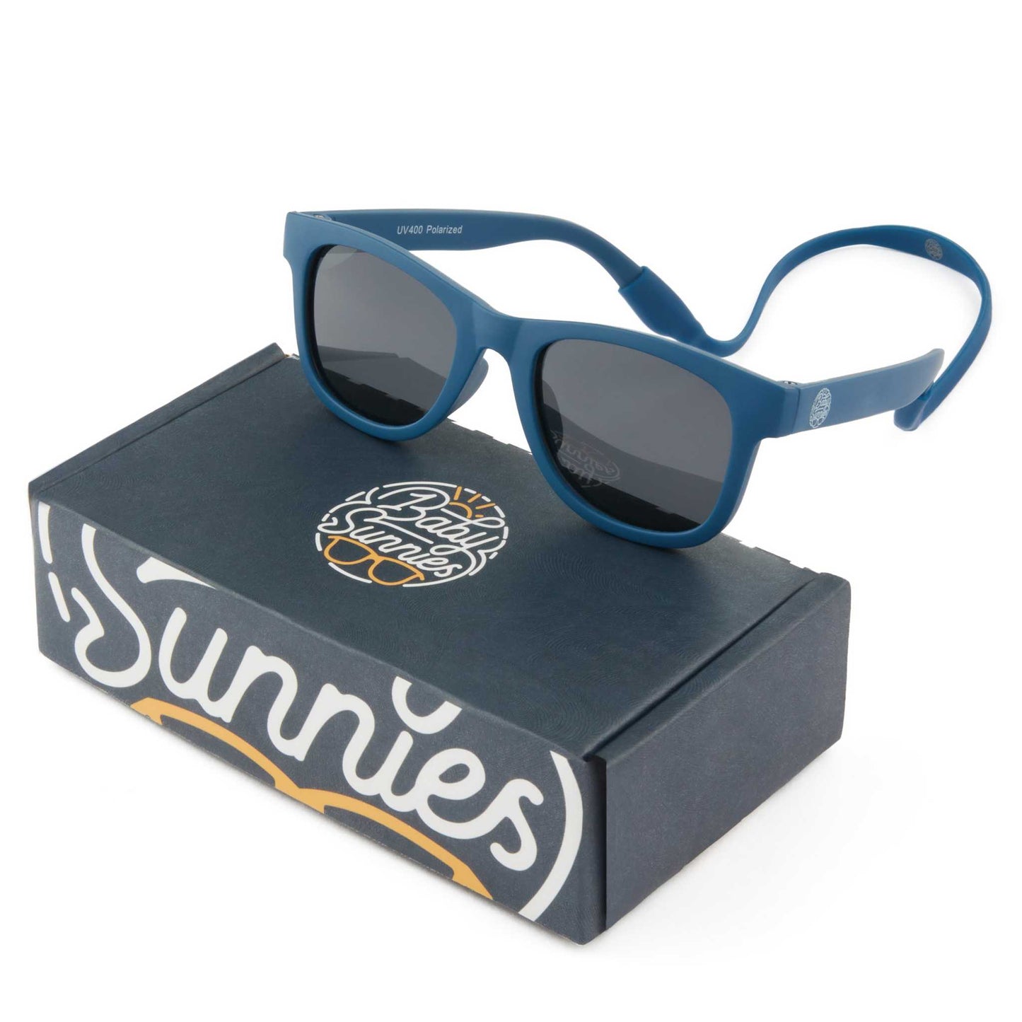 Baby Sunnies - Navy Blue Flexible Polarized Baby Sunglasses with Strap 0-24 Months