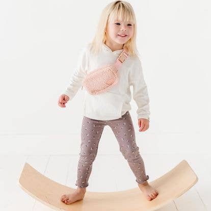 Big Little Wish - The Aspen Bag- Sherpa Light Pink Kids Belt Bag