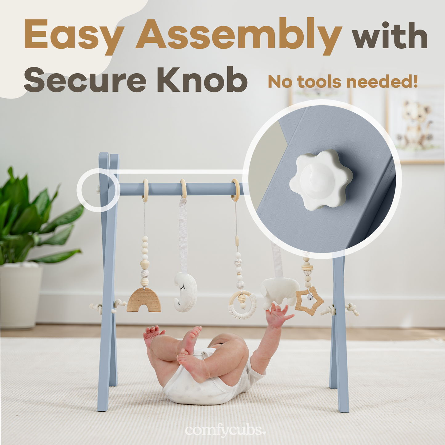 Comfy Cubs - Wooden Baby Play Gym, Baby Activity Gym by Comfy Cubs