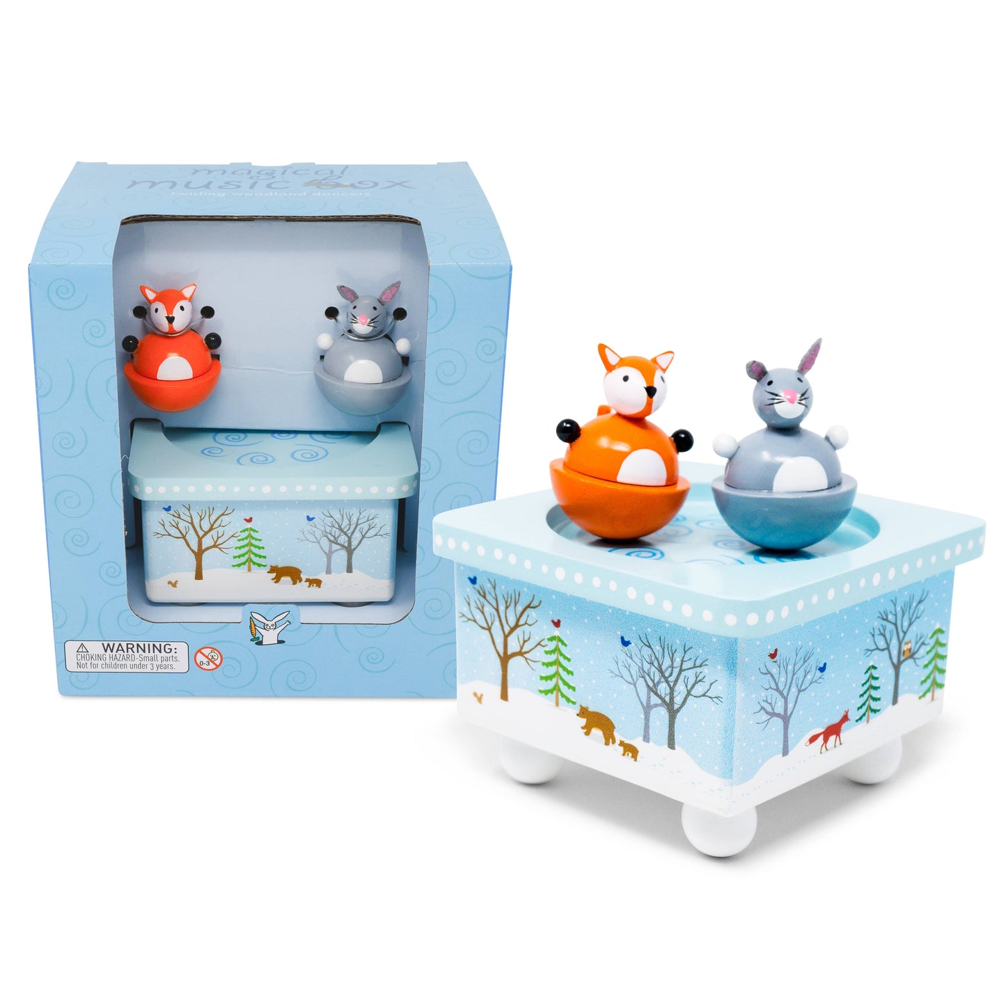 Jack Rabbit Creations - Dancing Fox & Bunny Music Box