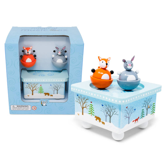 Jack Rabbit Creations - Dancing Fox & Bunny Music Box