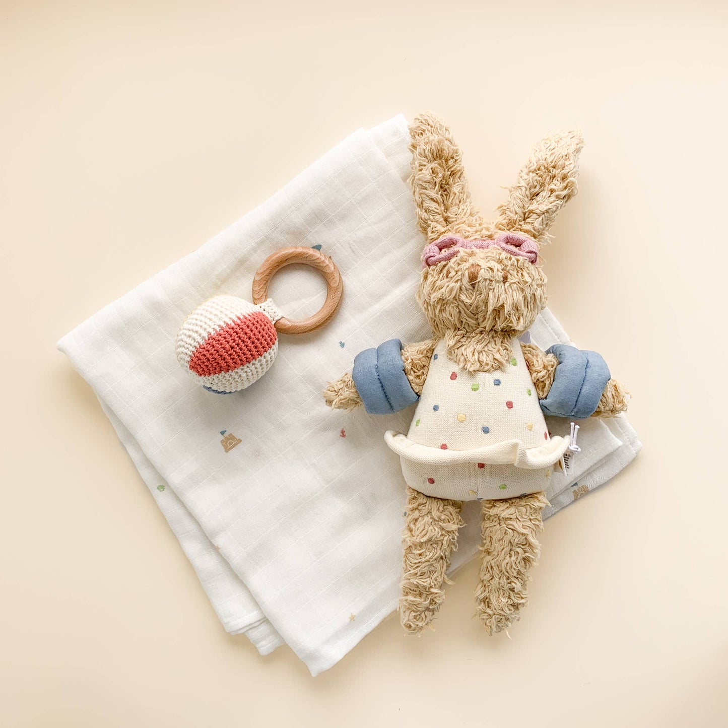 The Blueberry Hill - Teether Beach Cotton Crochet Rattle Ball