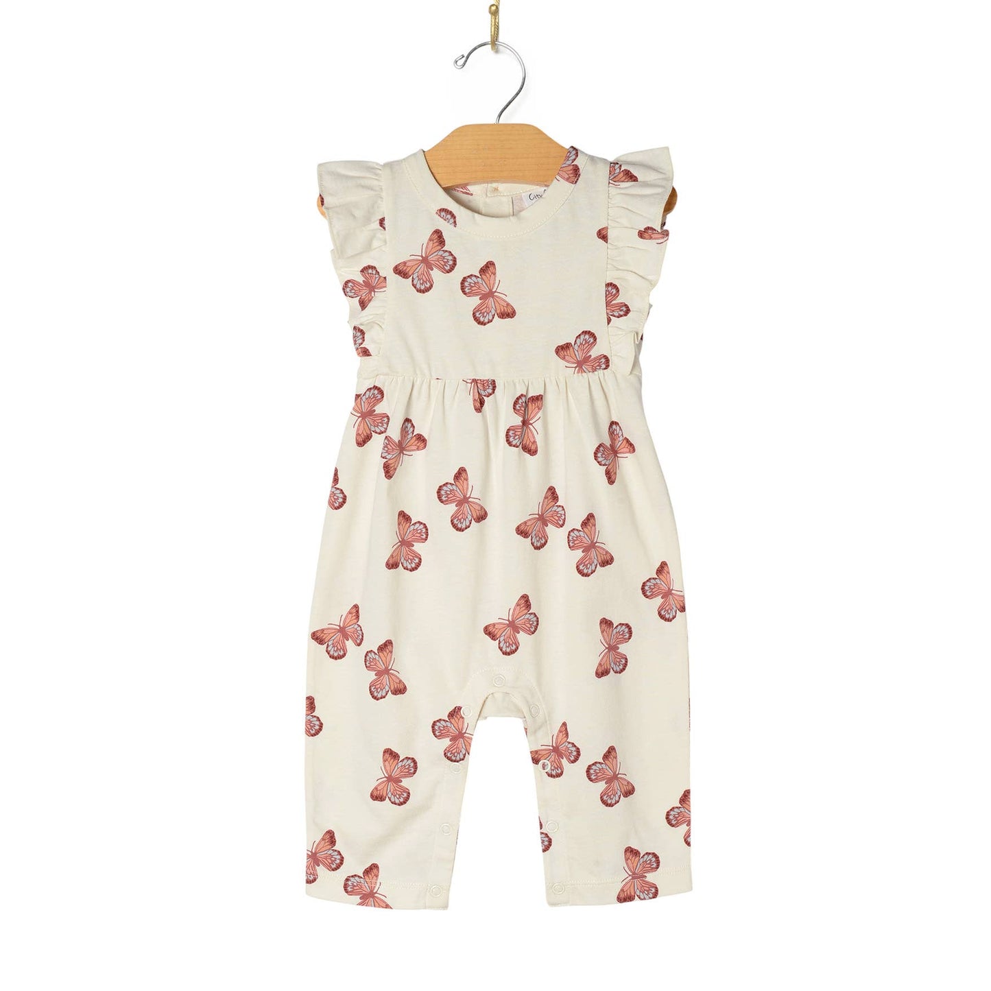 City Mouse Studio - Baby Spring Flutter Long Romper- Butterflies