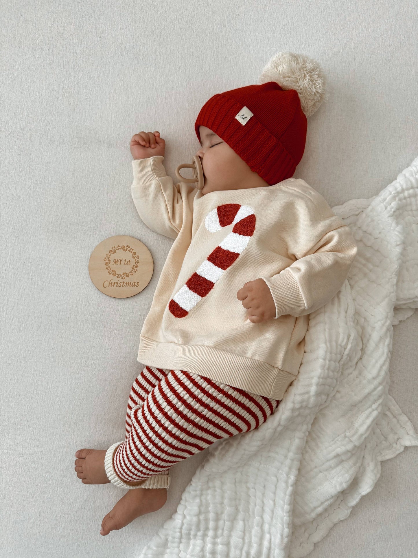 Luna + Luca - Candy Cane Chenille Pullover