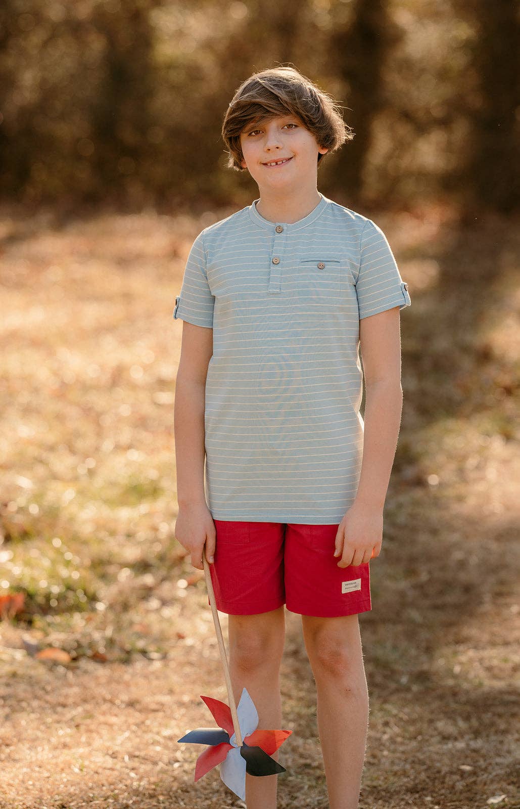 Sawyer & Finn Clothing - Boys Red Drawstring Shorts, Pockets, Above the knee