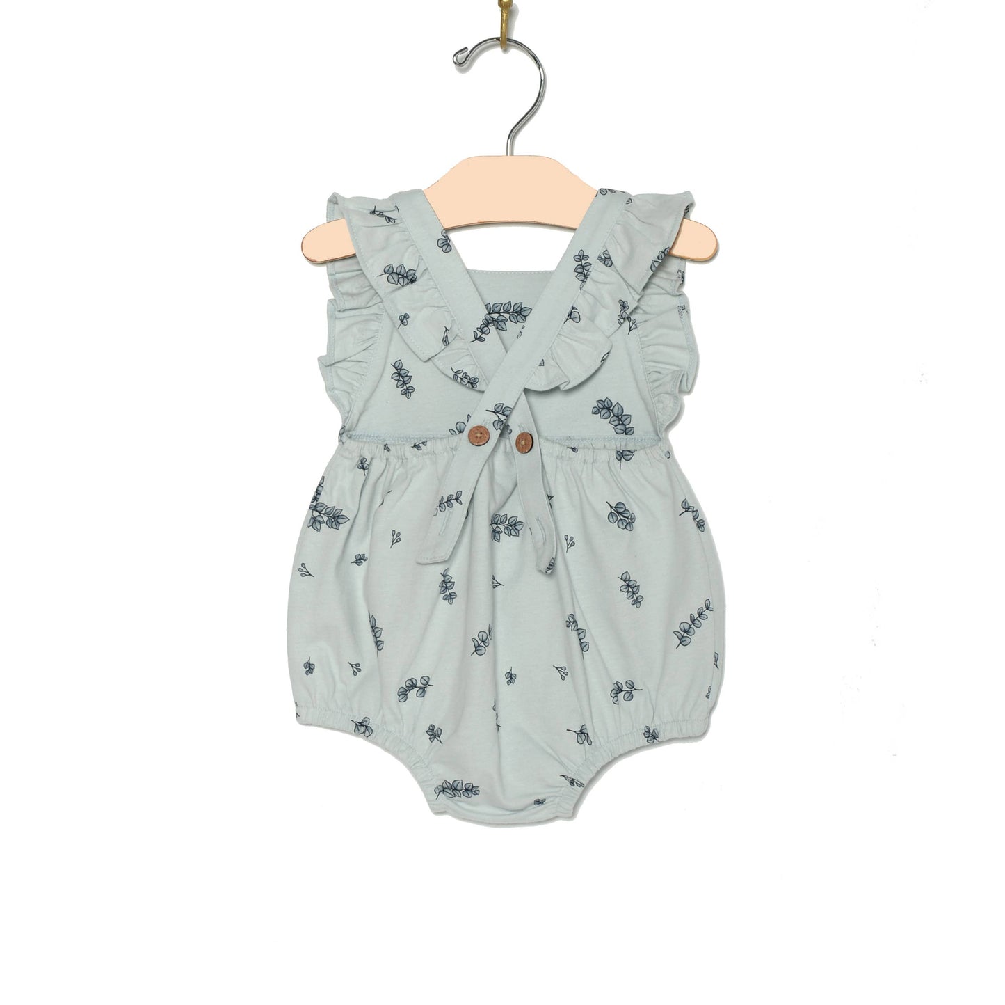 City Mouse Studio - Overall Flutter Romper- Eucalyptus