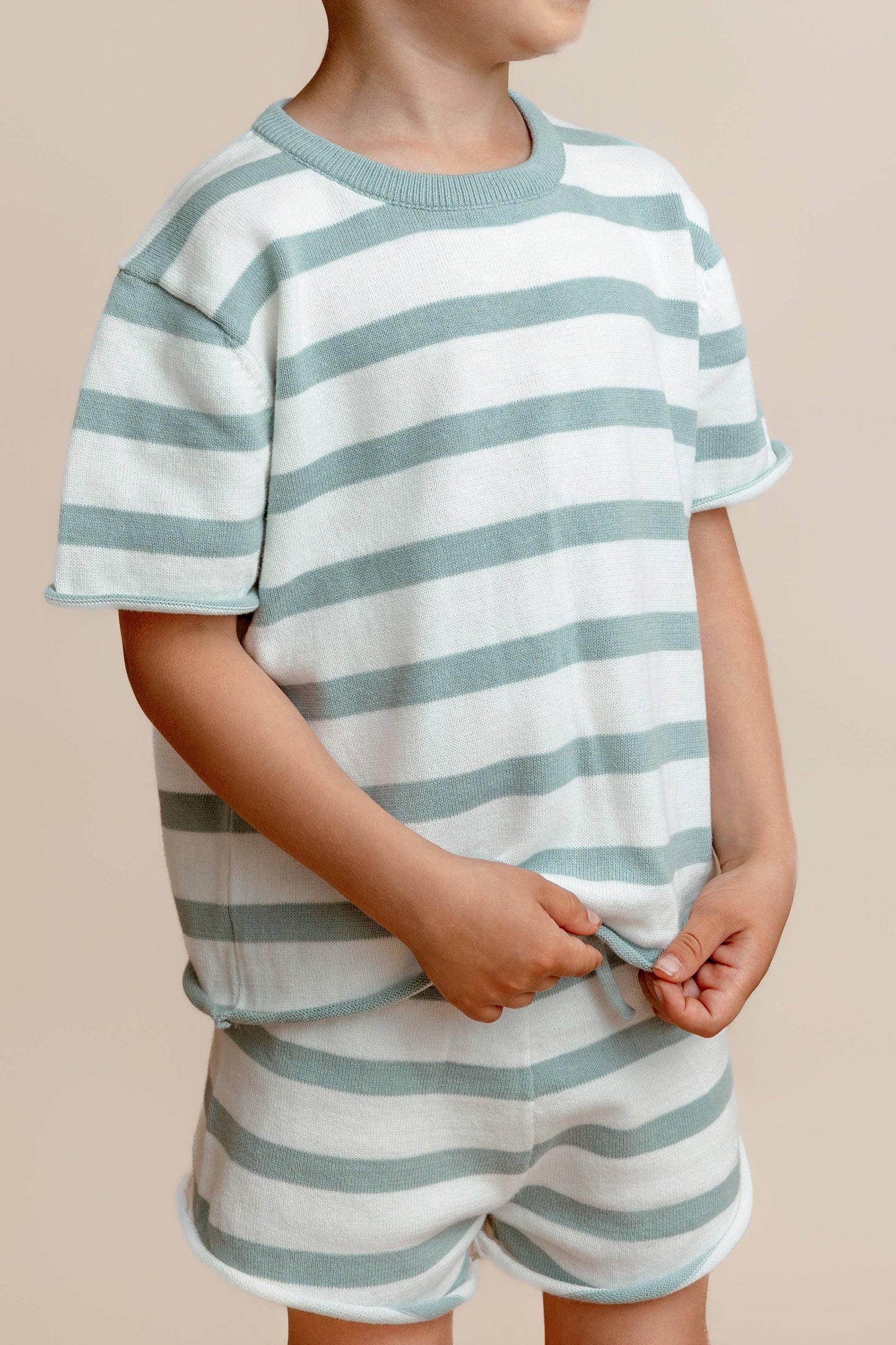 Pine Kids - Summer Knit Top - Steel Stripe