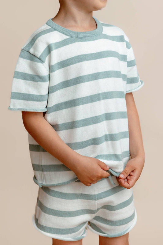 Pine Kids - Summer Knit Top - Steel Stripe