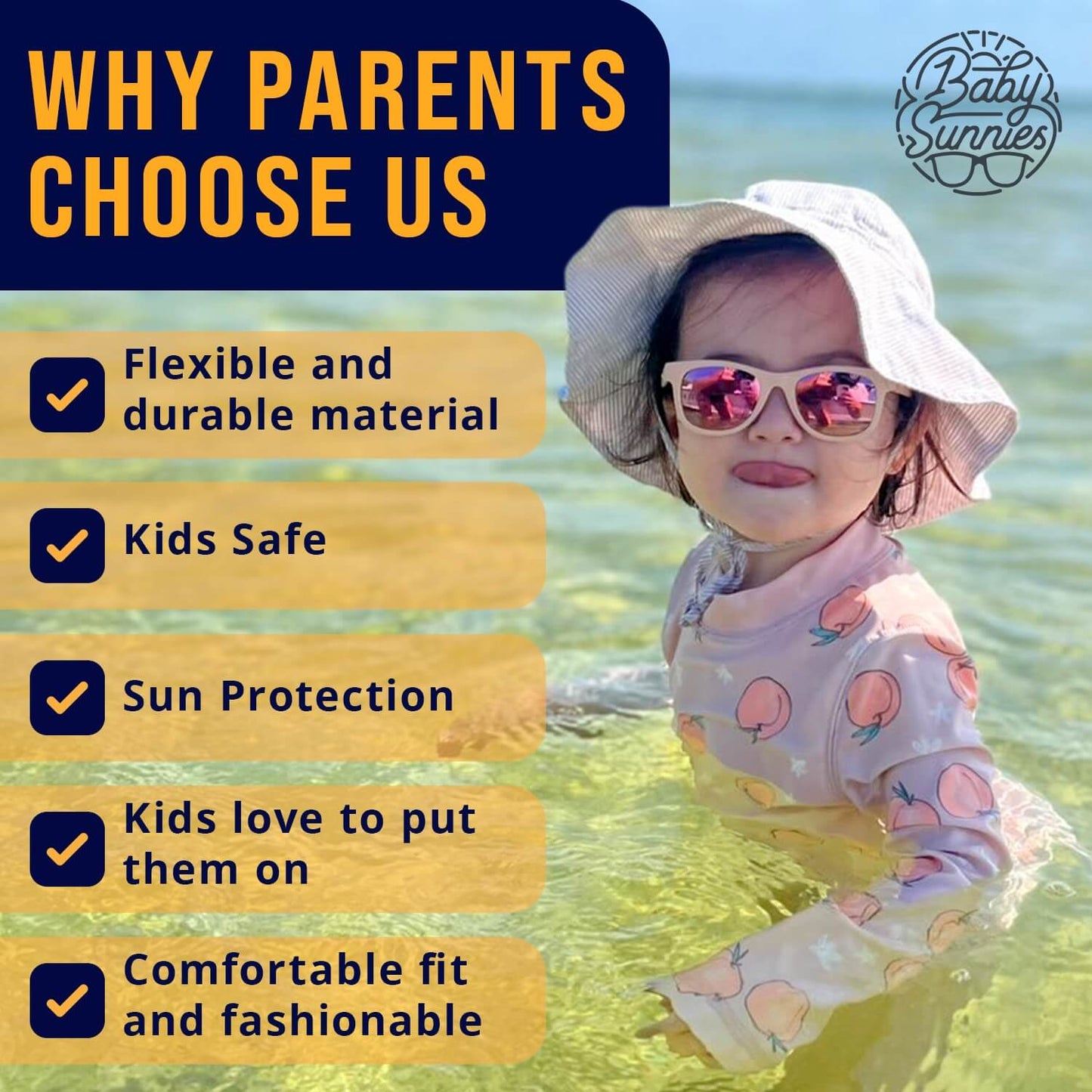 Baby Sunnies - White Polarized Baby Sunglasses 3-8 Years