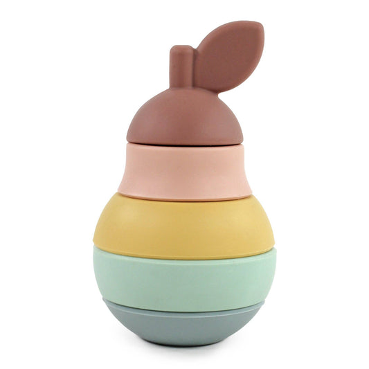 Hudson Silicone Stacking Toy, Pear AGE 3 and over ONLY