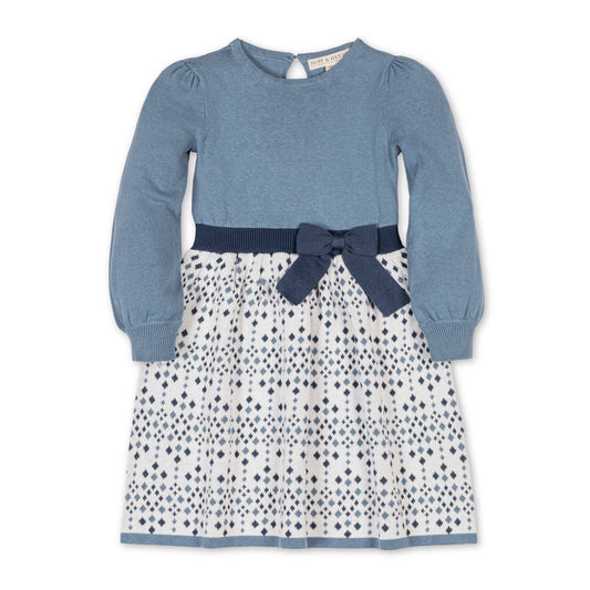 Hope and Henry - Organic Skater Sweater Dress with Bow