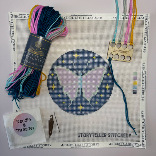 Storyteller Stitchery - Lunar Moth — Modern Needlepoint Kit (Small Design)