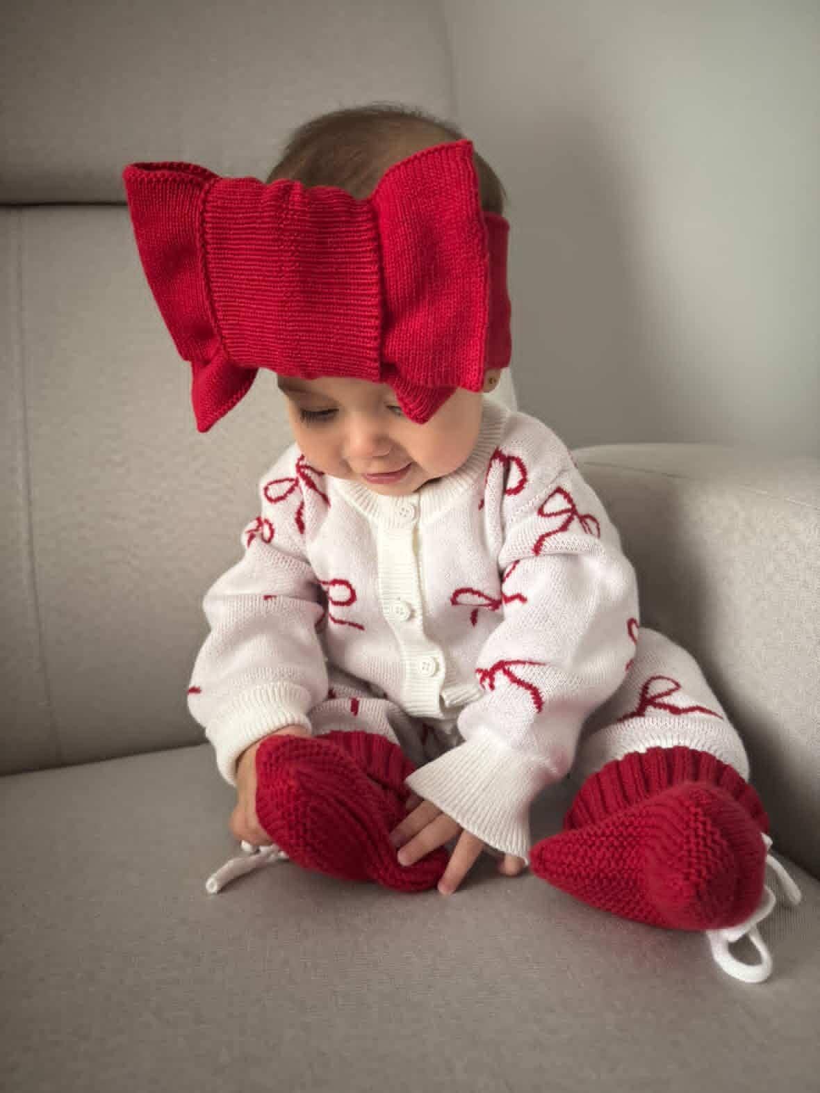 CG Lane Co - FULL LENGTH ROMPER - RED BOWS
