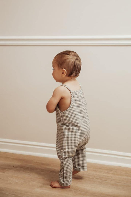 OLIVE & CRADLE - Atticus Gingham Cotton Romper