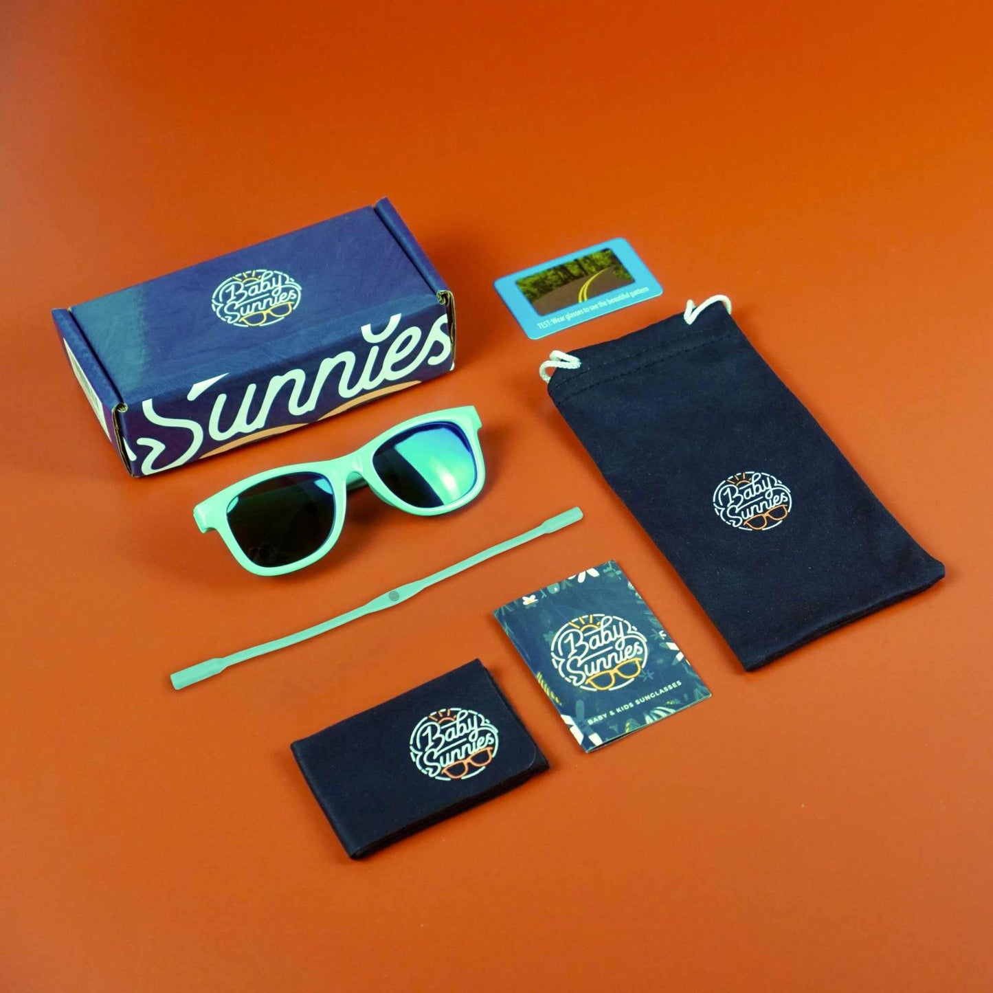 Baby Sunnies - Sky Blue Flexible Polarized Baby Sunglasses with Strap 0-24 Months