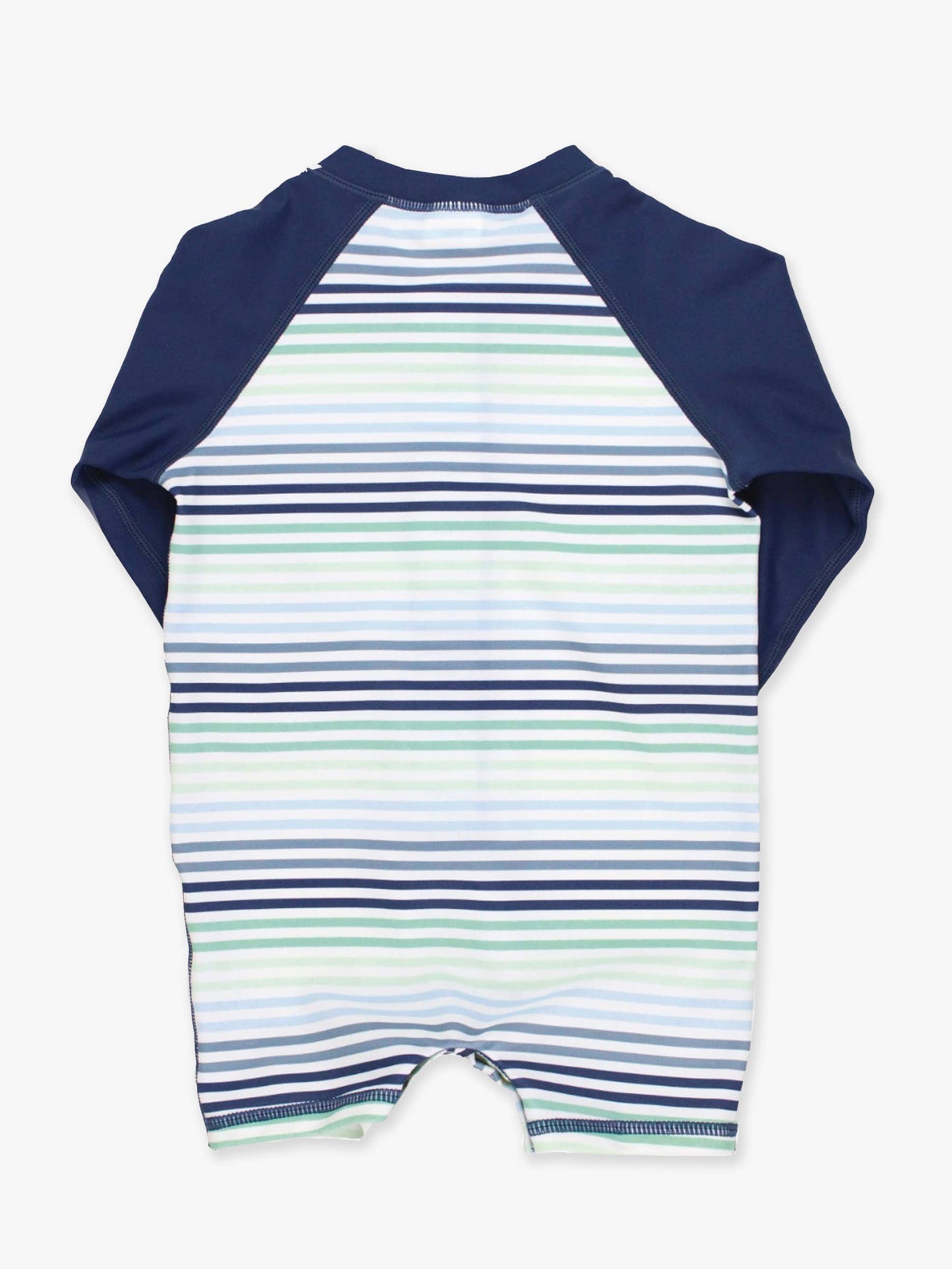 RuffleButts + RuggedButts - Baby Boys Coastal Stripes Long Sleeve One Piece Rash Guard Swimsuit
