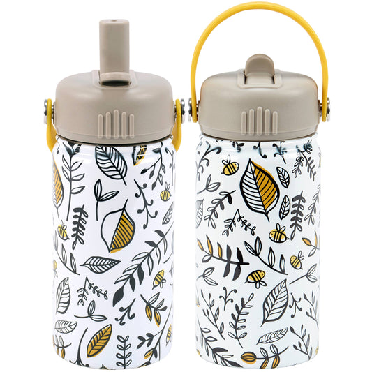 Primitives by Kathy - Bee Floral Kids Water Bottle