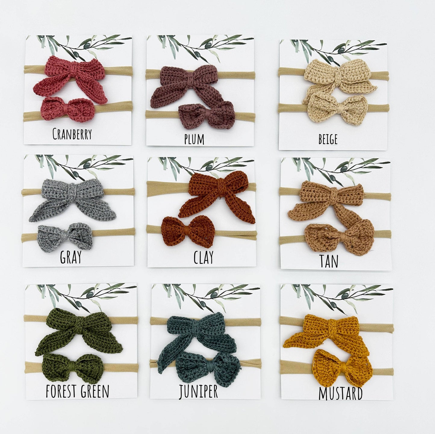 OLIVE & CRADLE - Crochet headband bow 2pc
