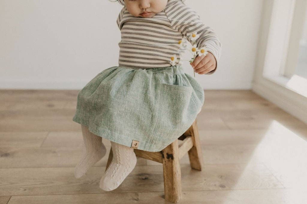Tate & Adele - Rory Skirt with large side seam pockets and elastic waist