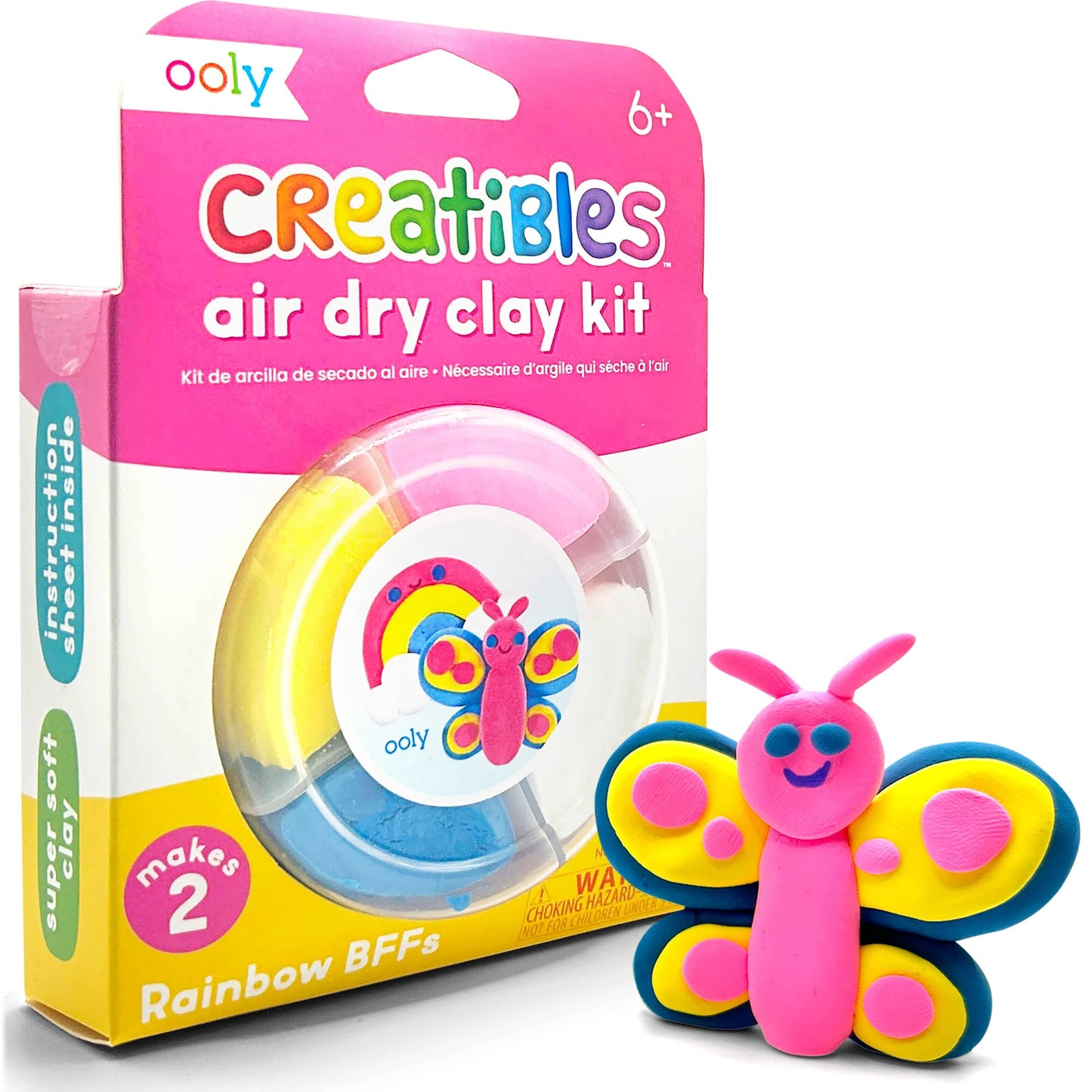 OOLY - Creatibles: Air Dry Clay BFFs Kit - Rainbow Pals (Set of 4 C