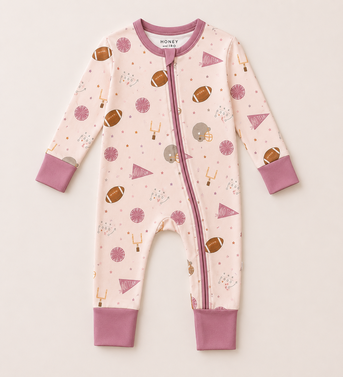 The Honey and Bro Co. - Pink Pep Rally Zinza™ Convertible Zippy Pajama