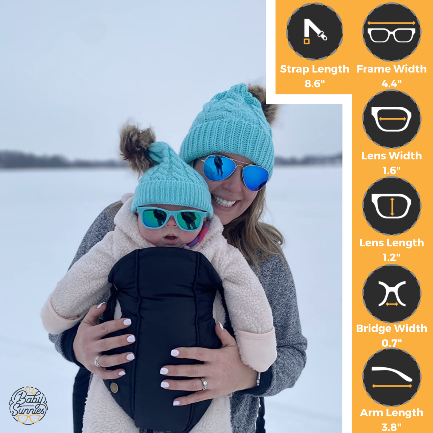 Baby Sunnies - Sky Blue Flexible Polarized Baby Sunglasses with Strap 0-24 Months