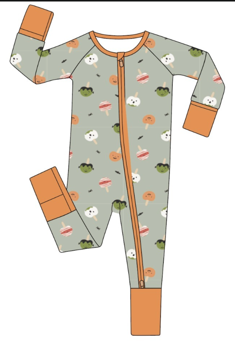 The Honey and Bro Co. - Monster Munch Zinza™ Tencel Convertible Zippy Pajama