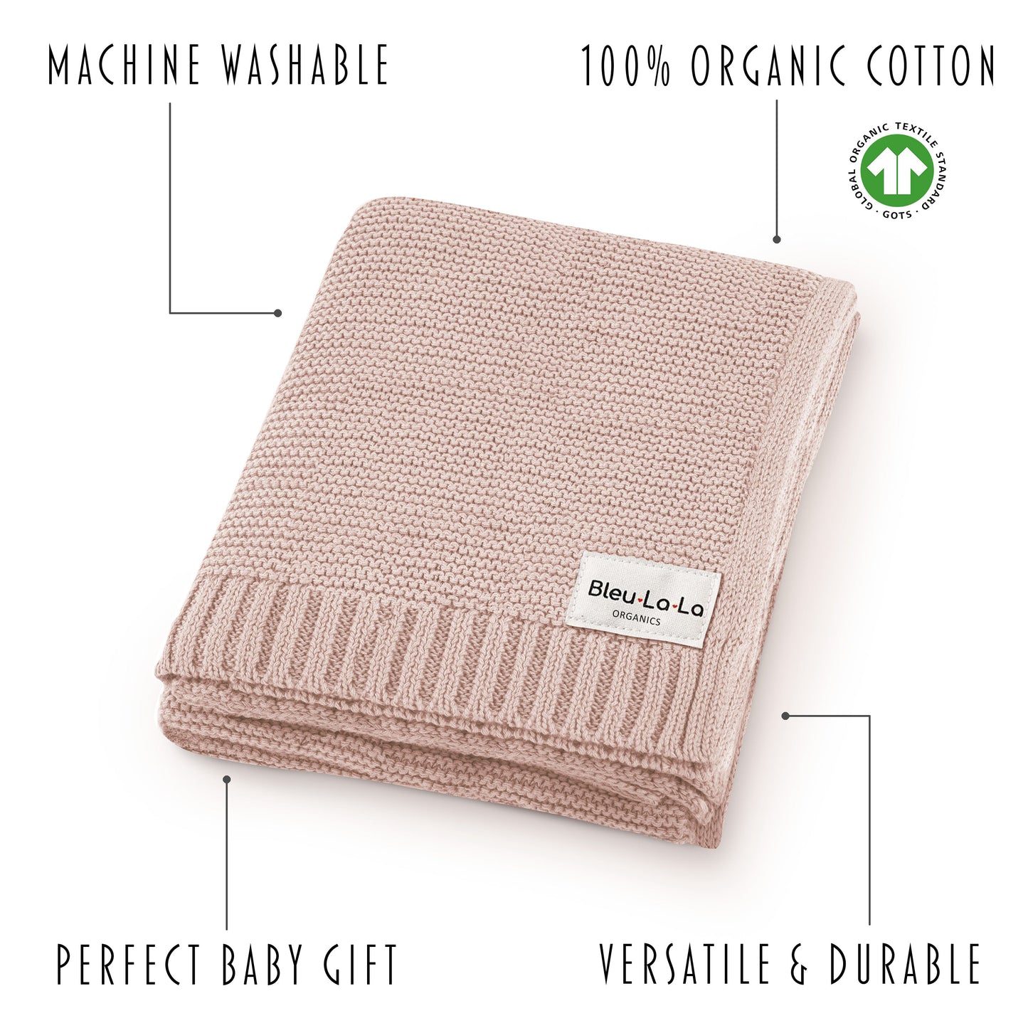 Heritage Knit - 100% Organic Cotton Luxury Knit Baby Swaddle Blanket - online purchase only