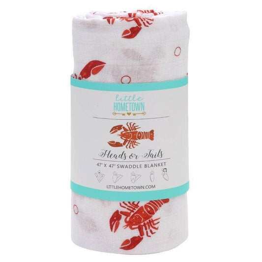 Little Hometown - Heads and Tails Baby Muslin Swaddle Receiving Blanket