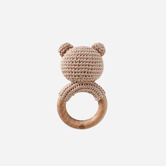 The Blueberry Hill - Teether Bear Brown Baby Newborn Toy Rattle