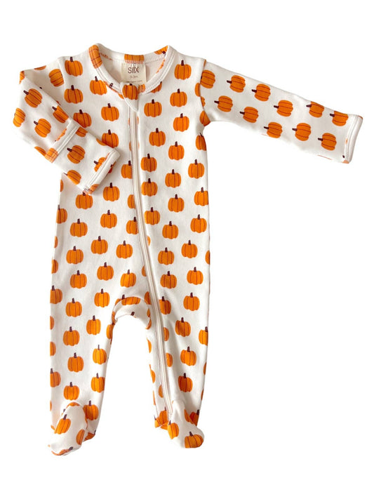 SIIX Collection - Pumpkin / Organic Zip Footie