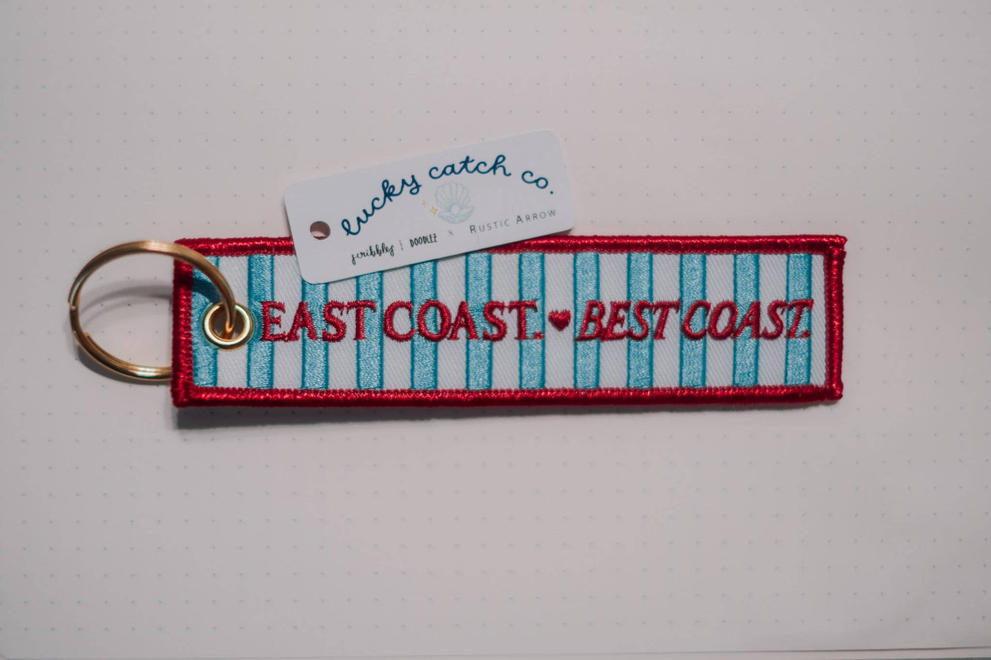 Scribbles and Doodlez - East coast love | patch embroidered keychain