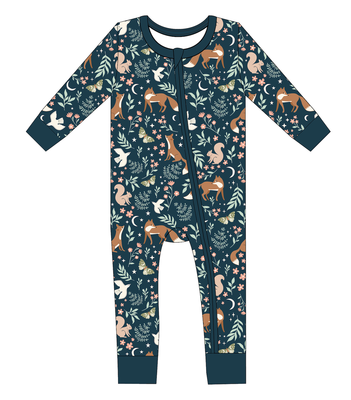 Bird & Bean® - Baby Bamboo Pajamas - Bamboo Sleeper - Woodland - ALICE