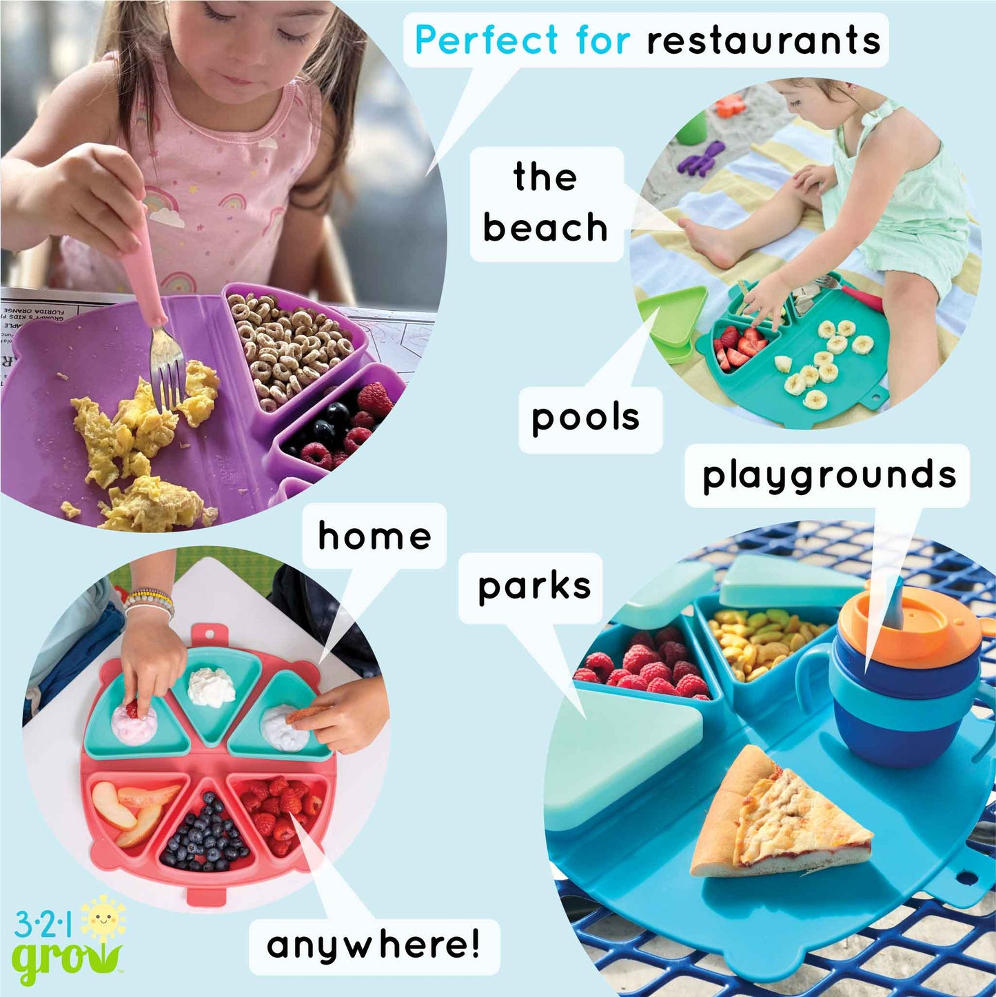 321 Grow - 321 Grow On-the-Go Silicone Snack Mat - Watermelon