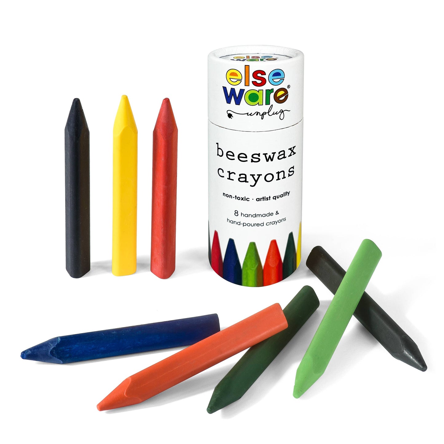 elseware unplug - Beeswax Crayons - Triangle - 8 Natural & Non-Toxic Colors