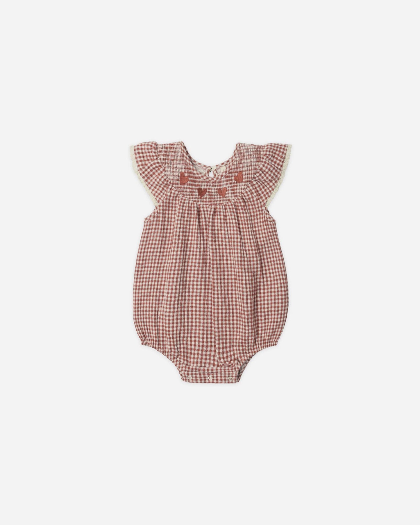 Quincy Mae - Lenore Romper || Red Gingham
