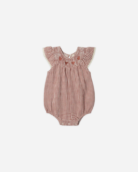 Quincy Mae - Lenore Romper || Red Gingham