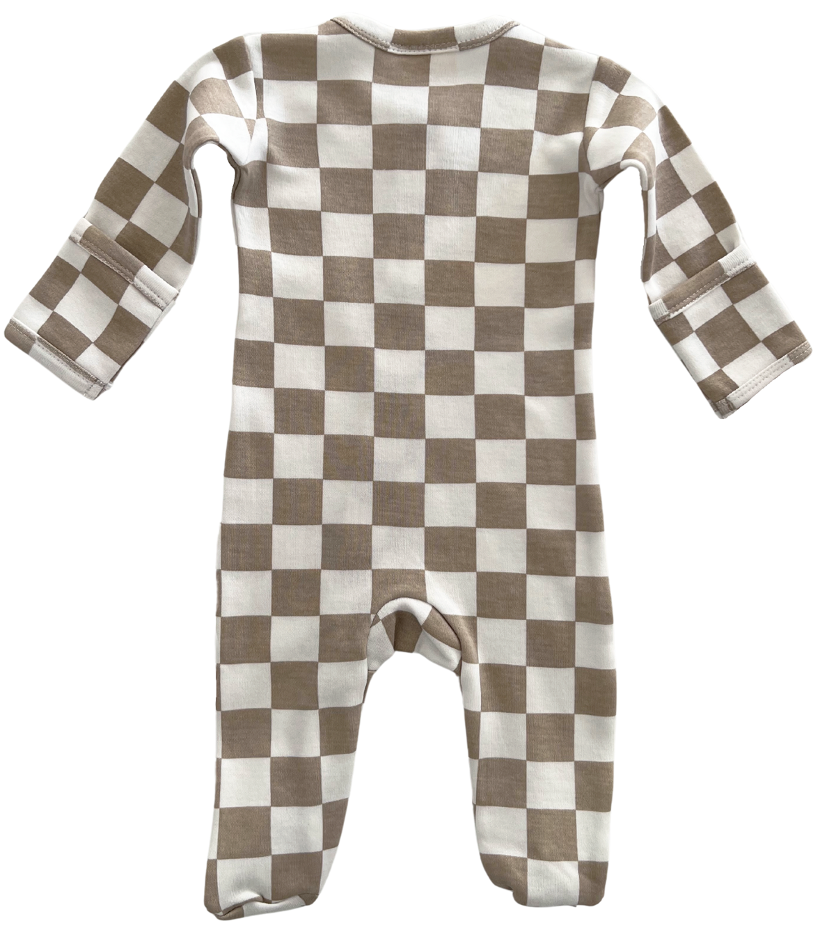 SIIX Collection - Tiramisu Checkerboard / Organic Zip Footie