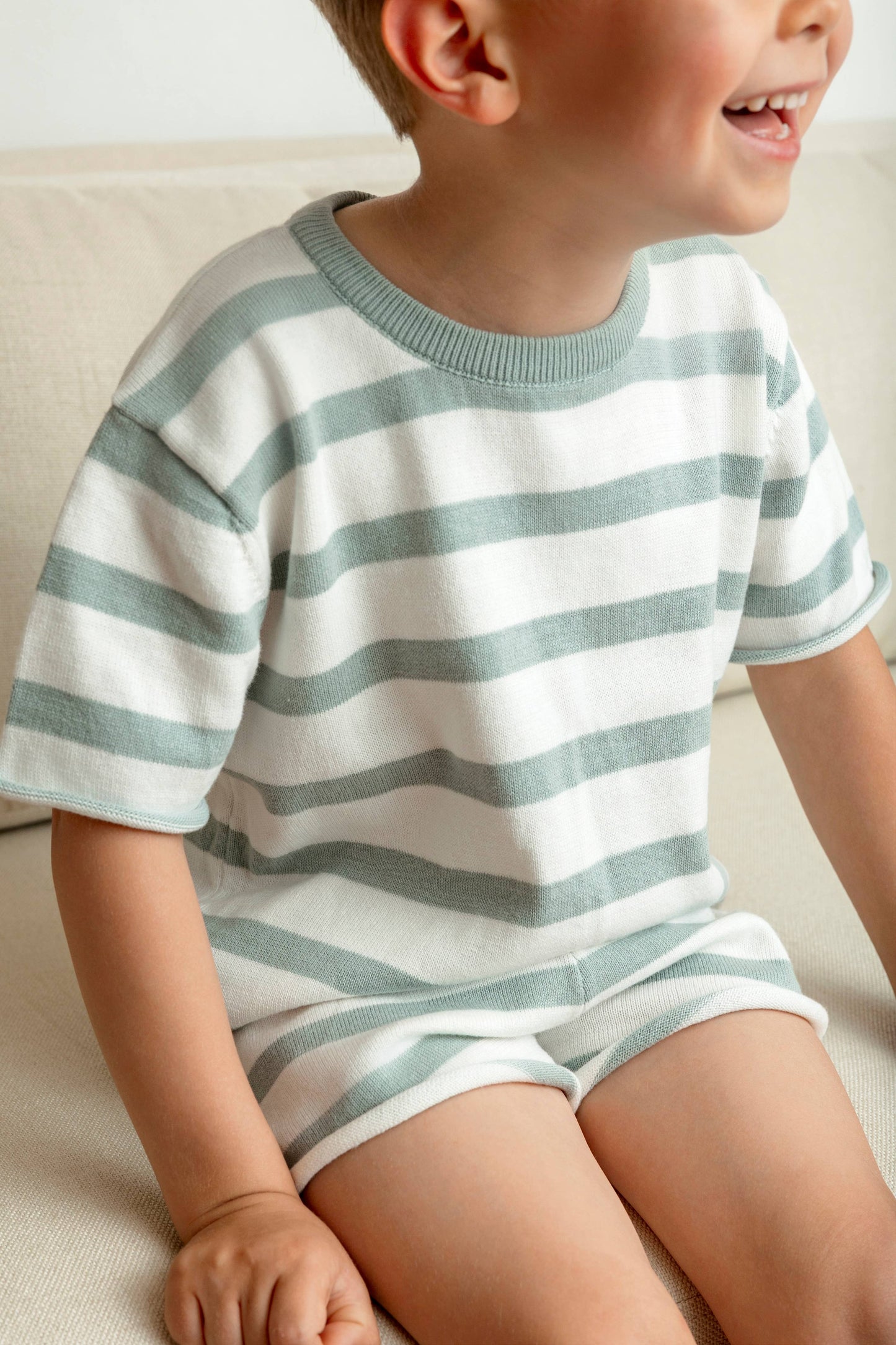 Pine Kids - Summer Knit Top - Steel Stripe