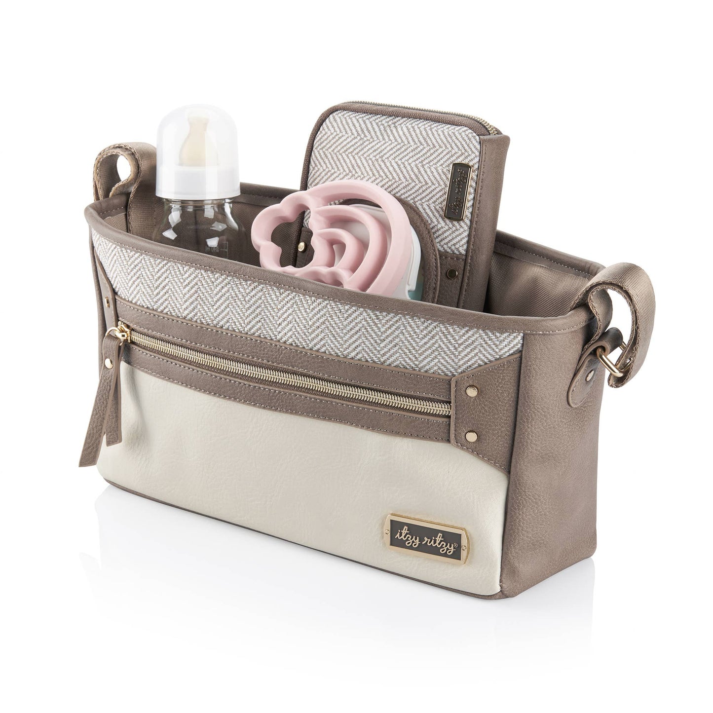 Itzy Ritzy - Vanilla Latte Travel Stroller + Wagon Caddy