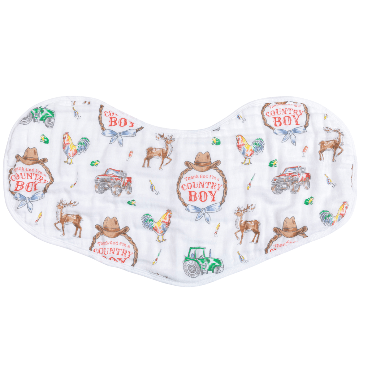 Little Hometown - Country Baby Boy Burp Cloth and Bib 2 in 1  Soft Bamboo Organic Cotton Combo