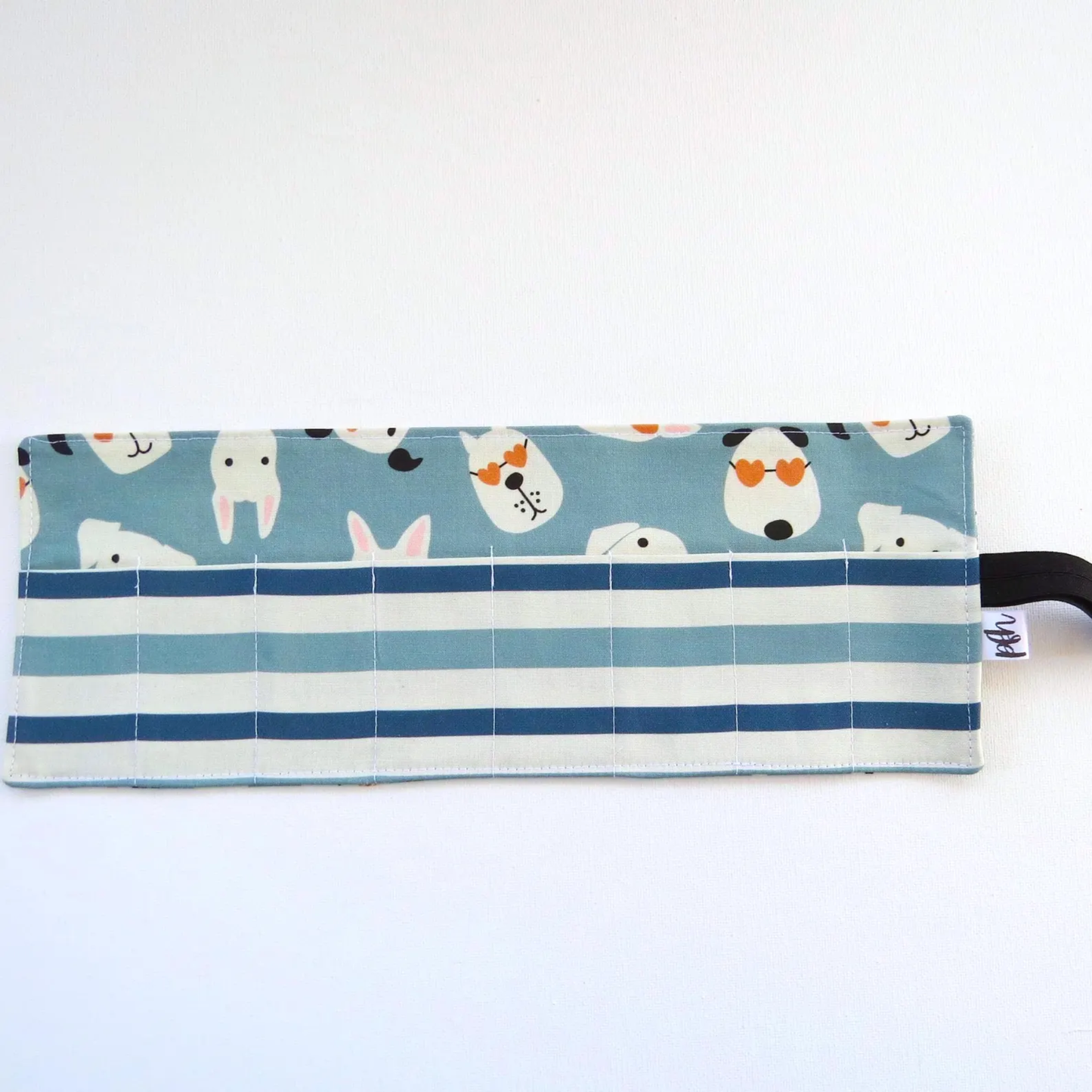 PaperFromHeaven - Puppy Crayon Roll – Handmade Dog Print Travel Art Kit
