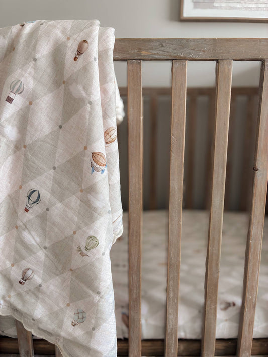 Pop Ya Tot - Up and Away Fur Lined Cot Blanket
