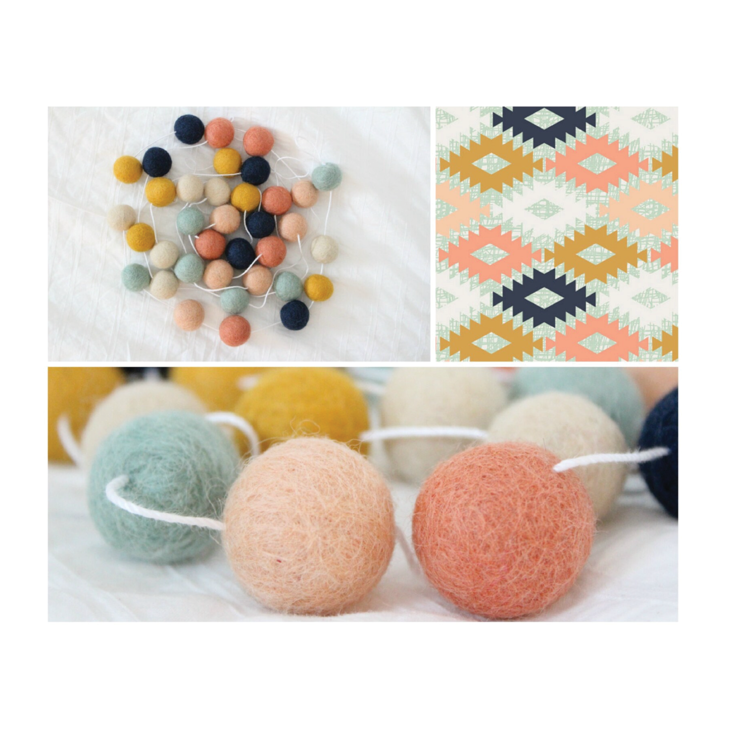 Sheep Farm Felt - Arizona Felt Ball Garland