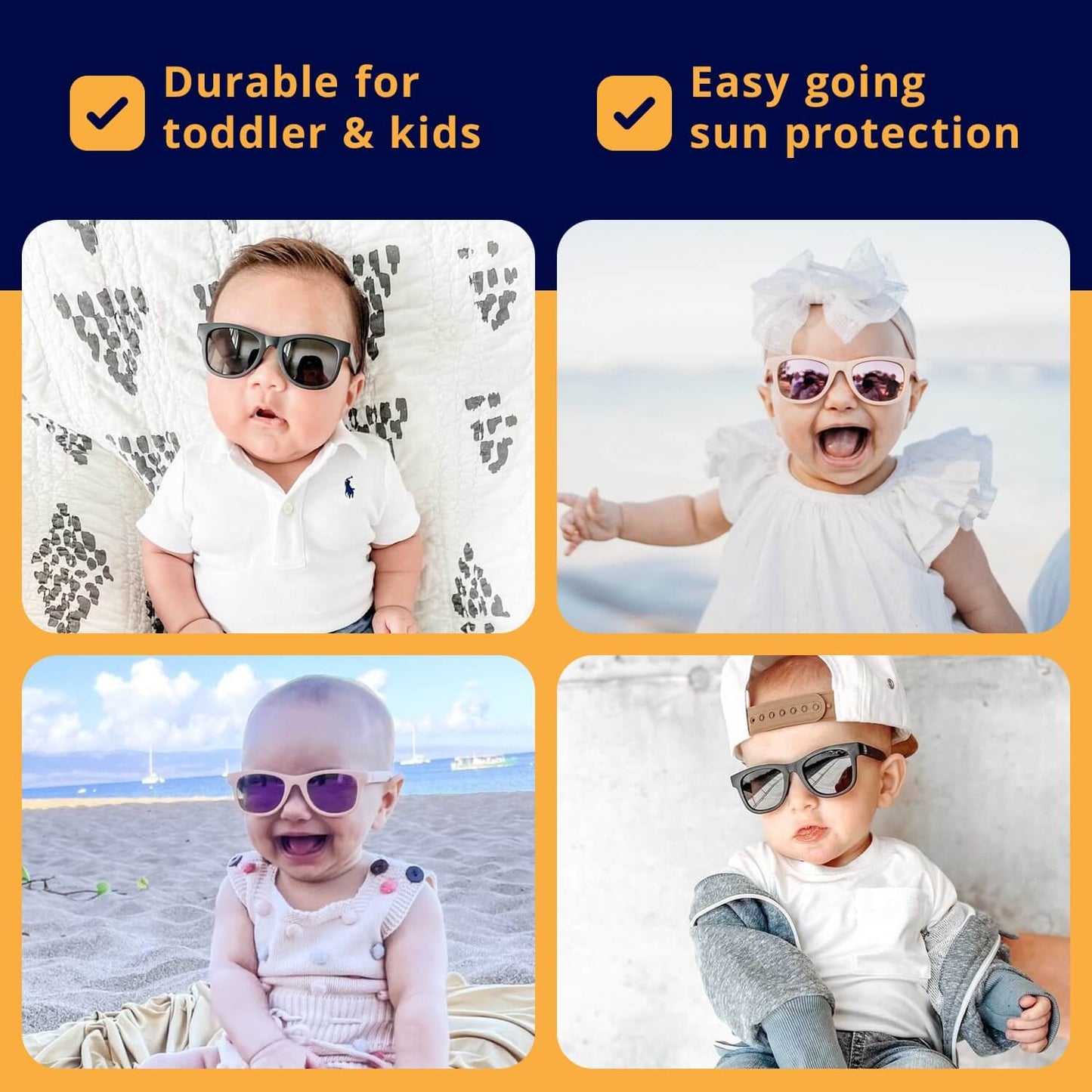 Baby Sunnies - White Polarized Baby Sunglasses 3-8 Years