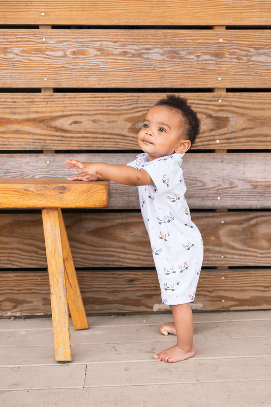 Saltwater Boys Company - SBC Signature Pima Boys Polo SS Romper Golf carts 