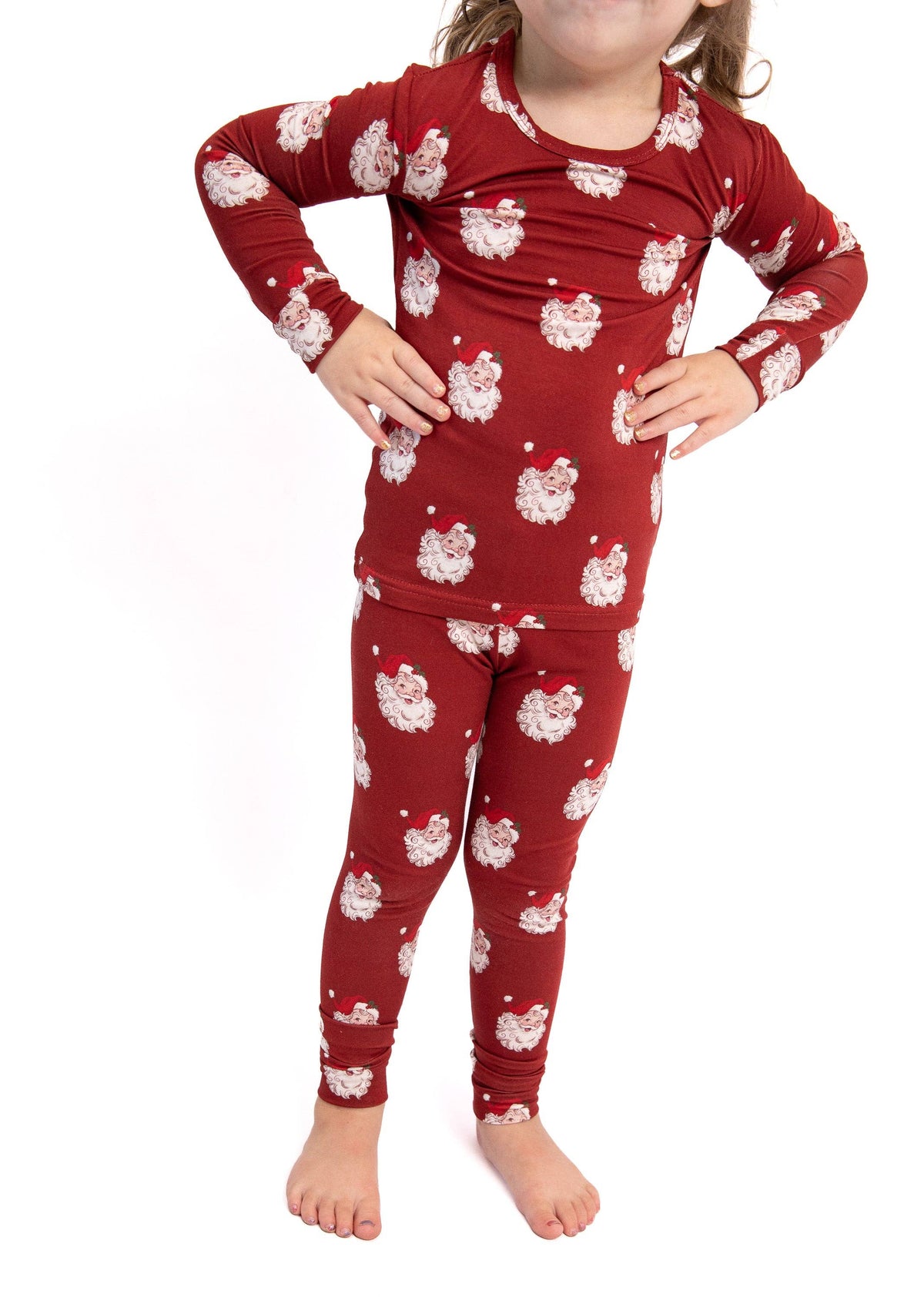 Tiny toes Baby Co - Christmas Vintage Santa Bamboo Toddler 2 Piece Set