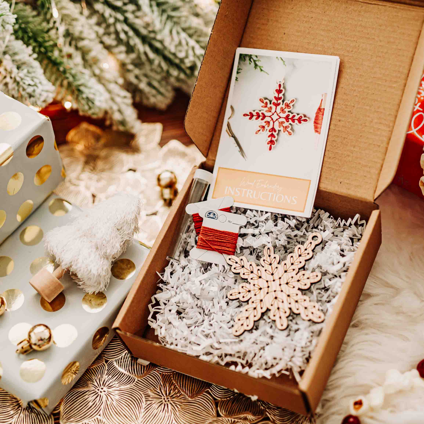 The HNB House - Vintage Snowflake Ornament Embroidery DIY Kit