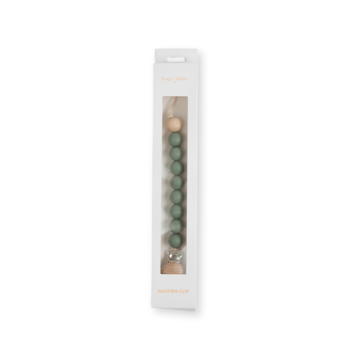 bug + bean kids - Pacifier Clip Holder | Silicone + Beech Wood | Muted Clay