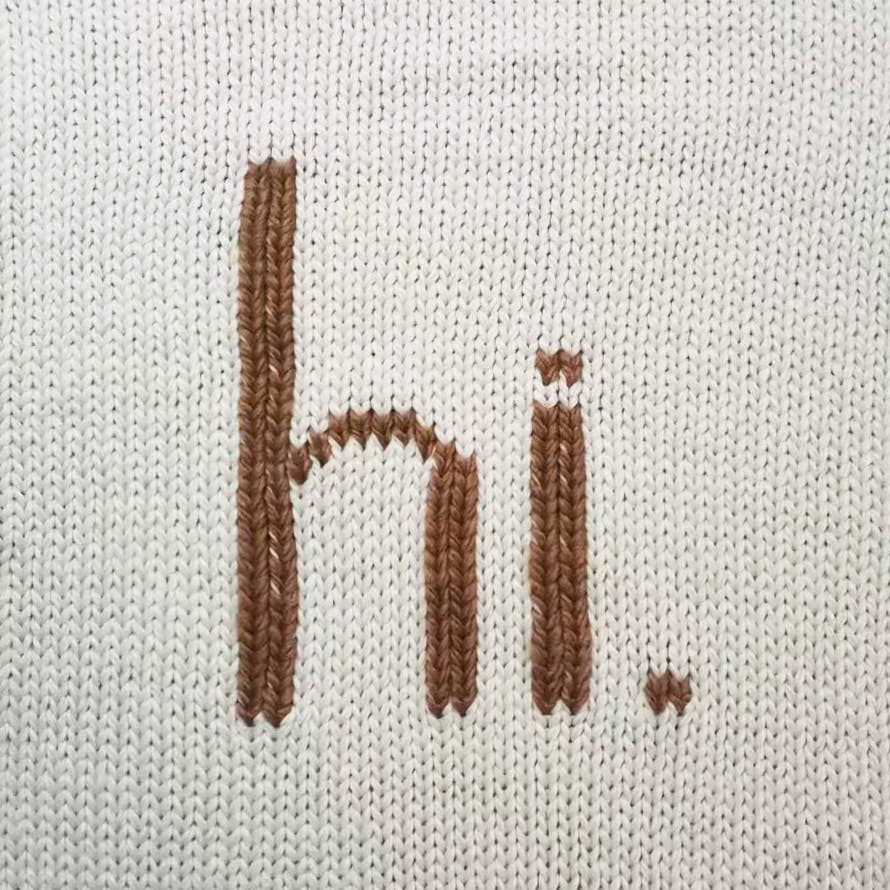 Huggalugs - Hi. Hand Knit Blanket Pecan